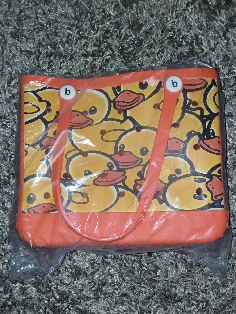 Yellow Duck Print. LIKE Bogg Bag. Medium